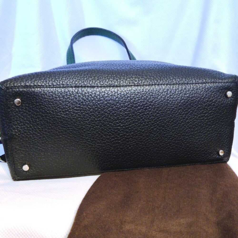 Kate Spade Lg Maise Bowler Satchel in Bottle/Black EUC + NEW Coin Purse/Straps - Picture 9 of 15